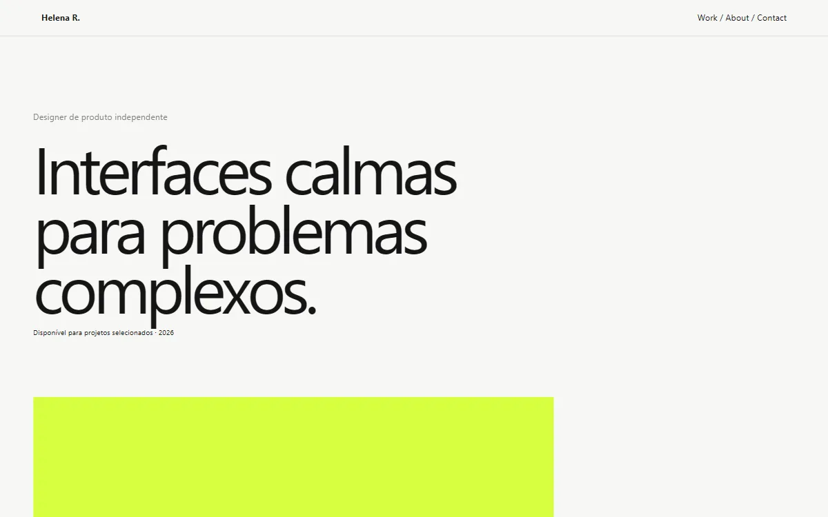 Prévia do template Portfolio