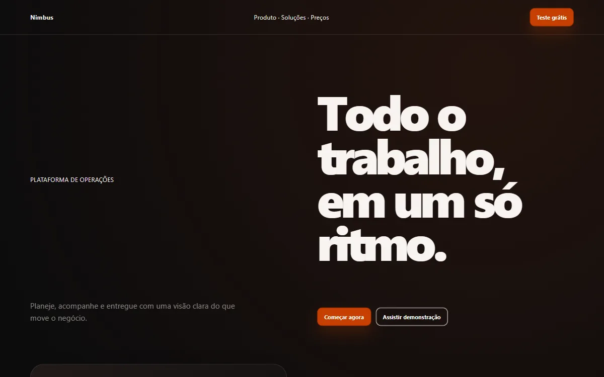 Prévia do template SaaS