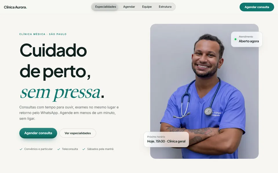 Prévia do template Clínica