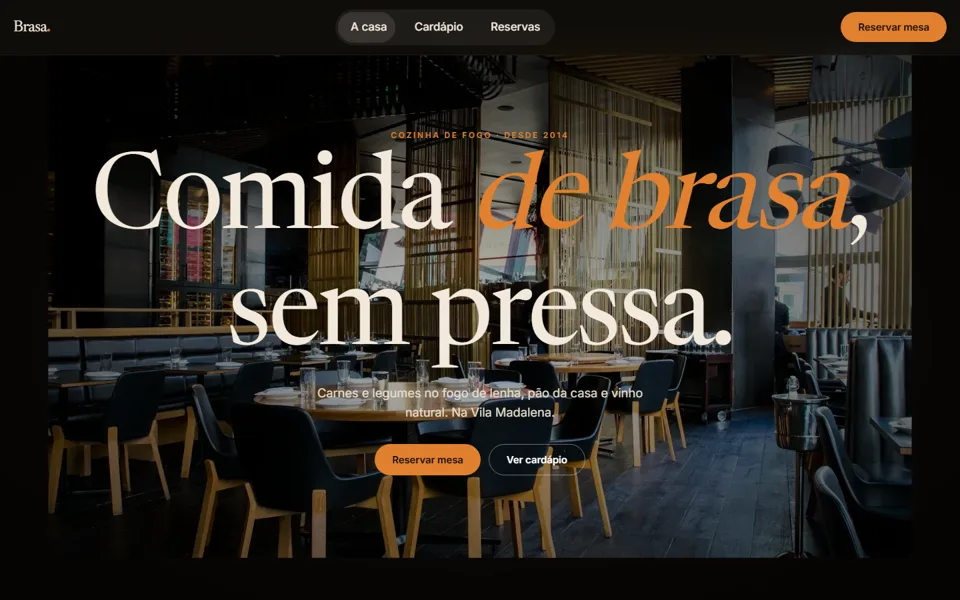 Prévia do template Restaurante